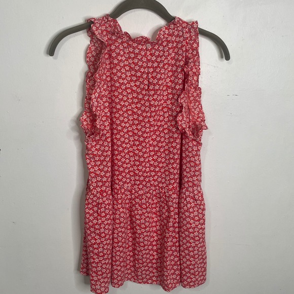 Staccato Tops - Staccato‎ Red Floral Ruffle Sleeveless Blouse Top Small Floral Boutique